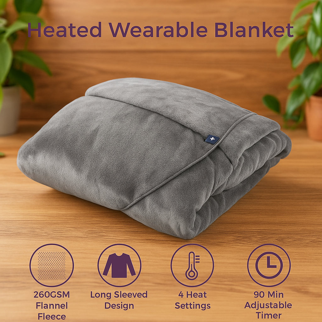 Premium Wearable Heating Blanket – Ultra-Soft, USB, and Rechargeable Warmth On-the-Go